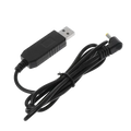 Black usb charger cable with rectangular housing and angled connector for Baofeng radio charger cable use
