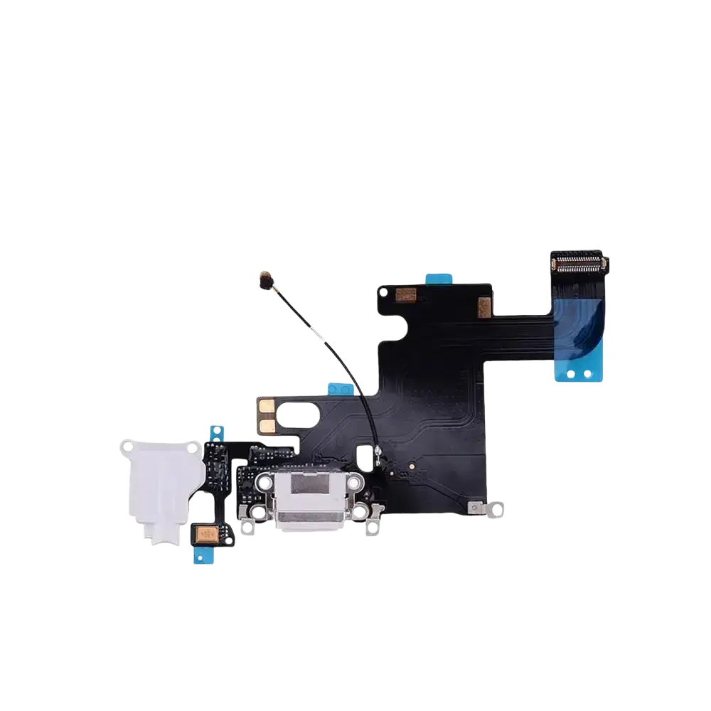 Black and silver iphone xs max usb charger flex cable assembly with flexible ribbon cables for device charging port