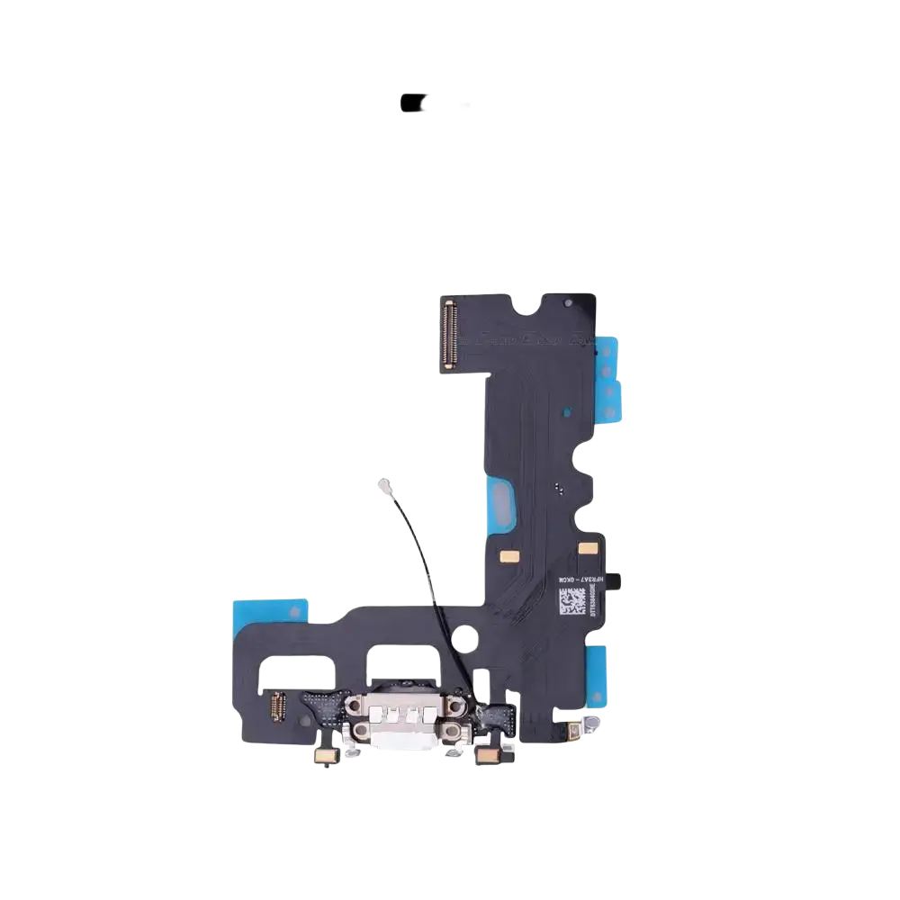 White usb charger flex cable for iphone 7 designed for charging and data transfer replacement part