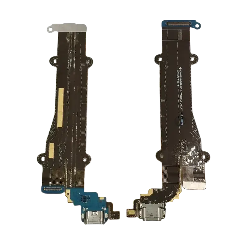 Black usb charging board for lg v60 v600am v600ea with flexible circuit and blue gold connectors featuring usb-c port