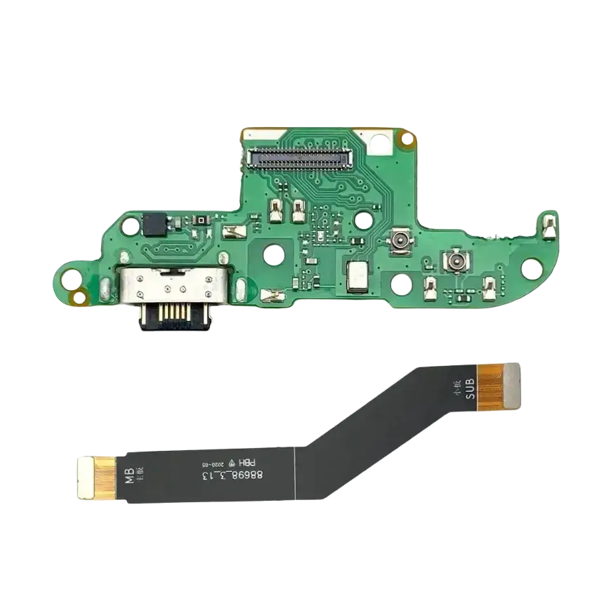 Green usb charging board for motorola moto g series with usb-c port and black flexible ribbon cable for charging dock