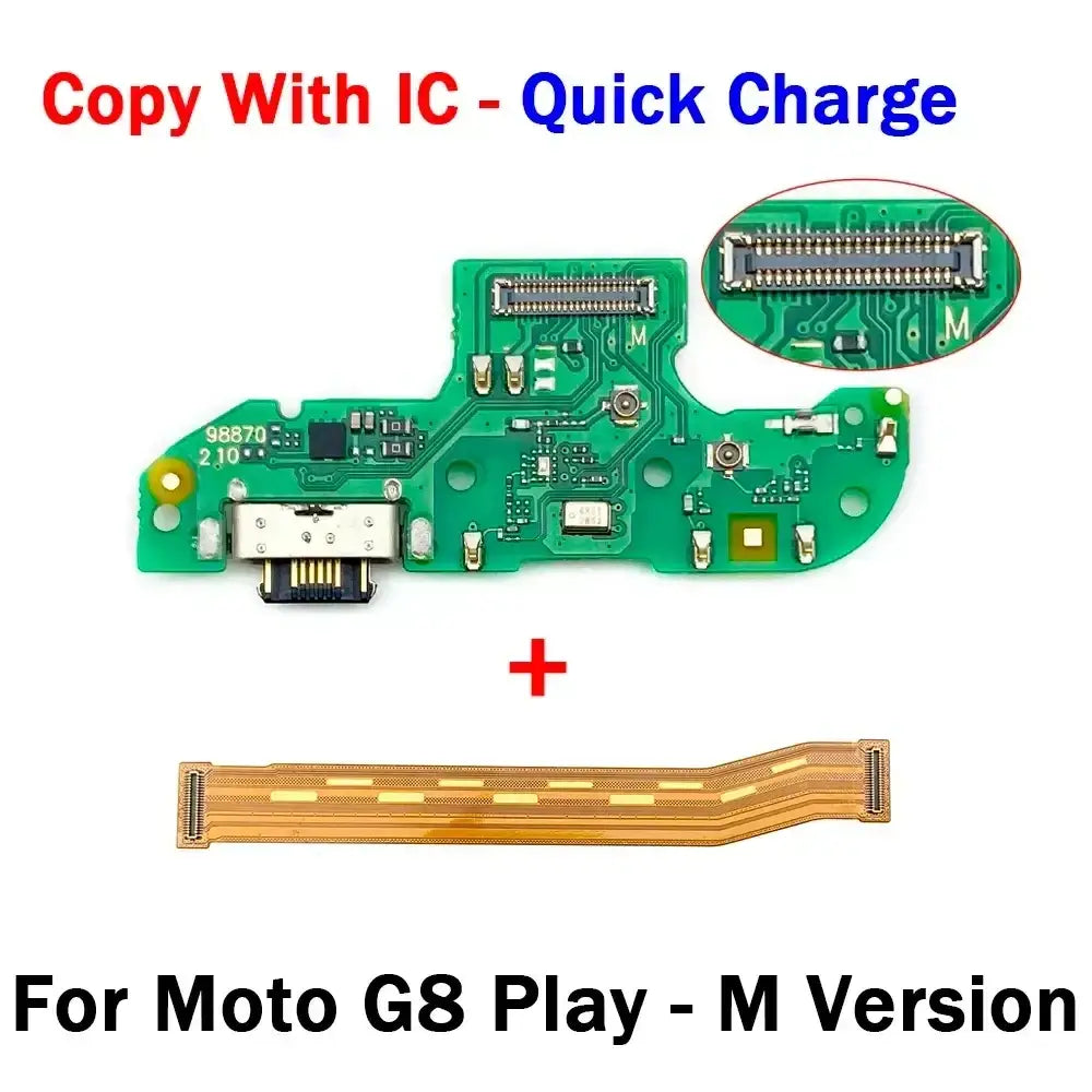 Green usb charging board with usb-c port and flex cable for motorola moto g series charging dock m version