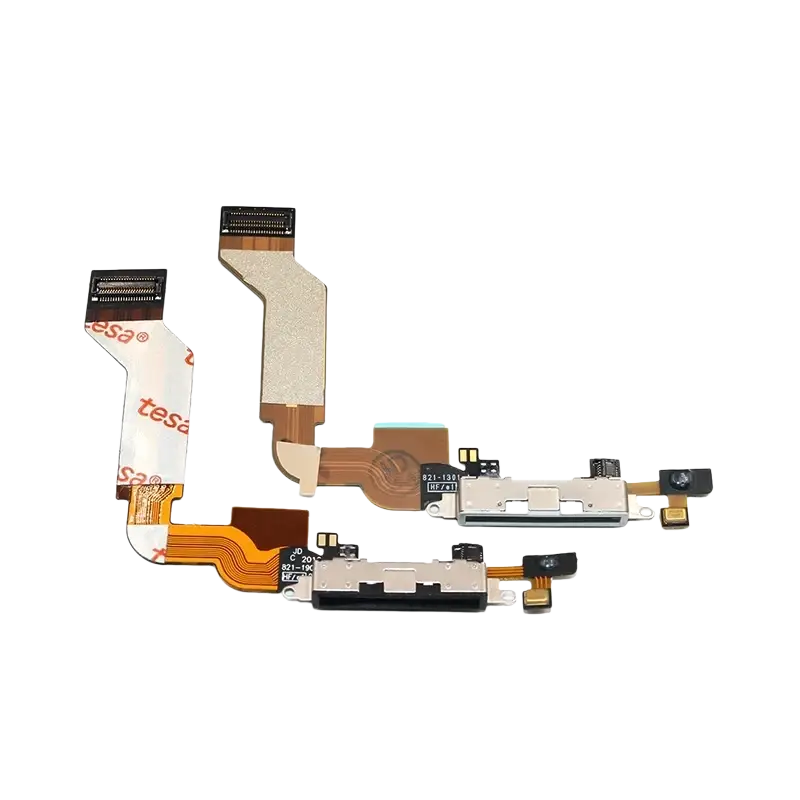 Silver and black flex cable assembly for iphone 4s usb charging dock for reliable usb charging dock functionality