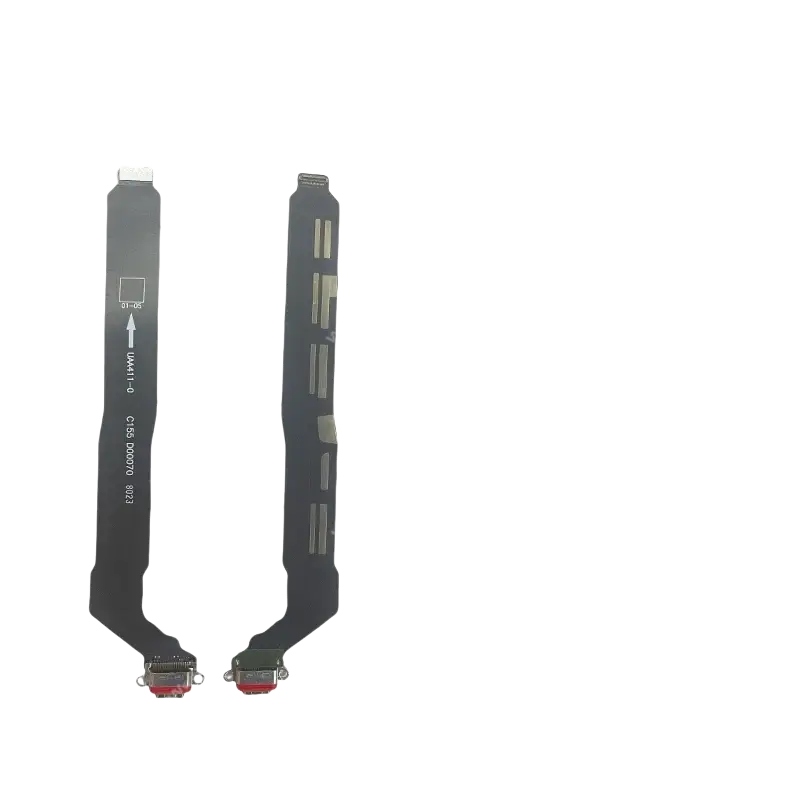 Black flexible usb charging dock flex cable with red usb-c connectors for oneplus nord nord2 series smartphones