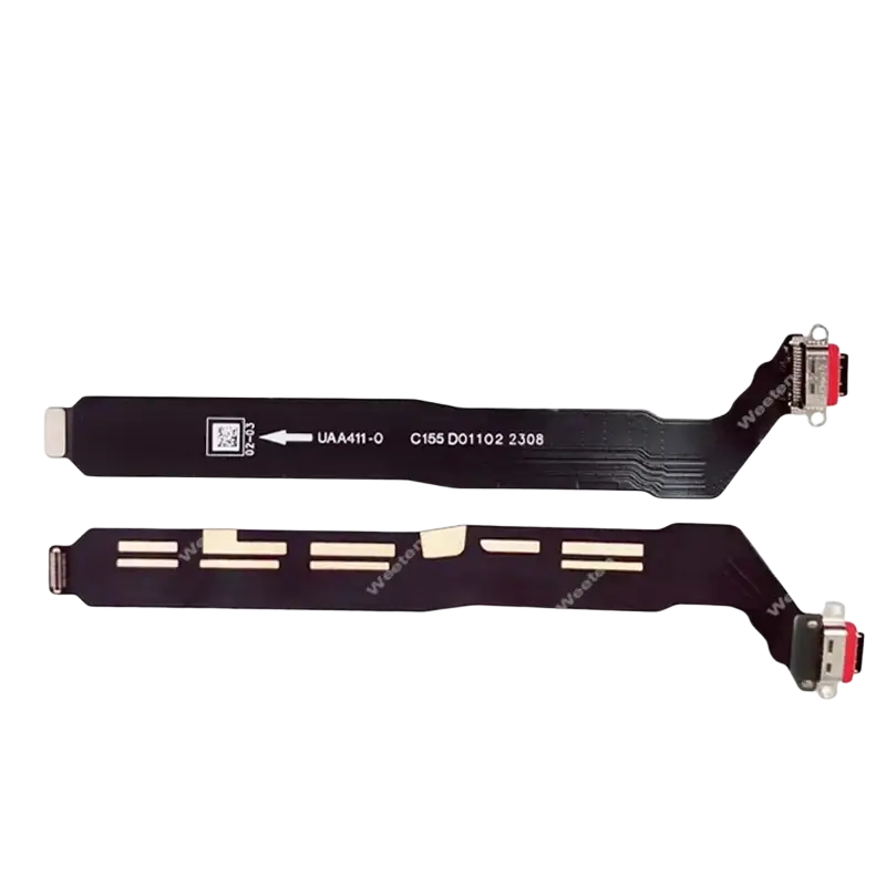 Black flexible usb charging dock flex cable with metallic connectors for oneplus nord nord2 cph2399 cph2401 models