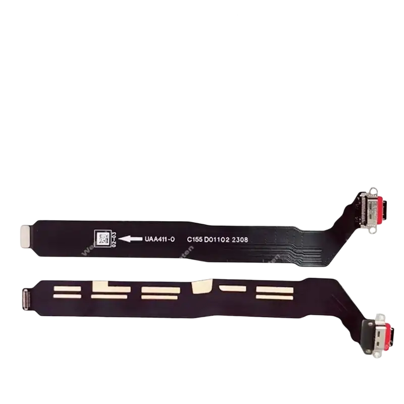 Black flexible usb charging dock flex cable with red and silver connectors for oneplus nord nord2 series