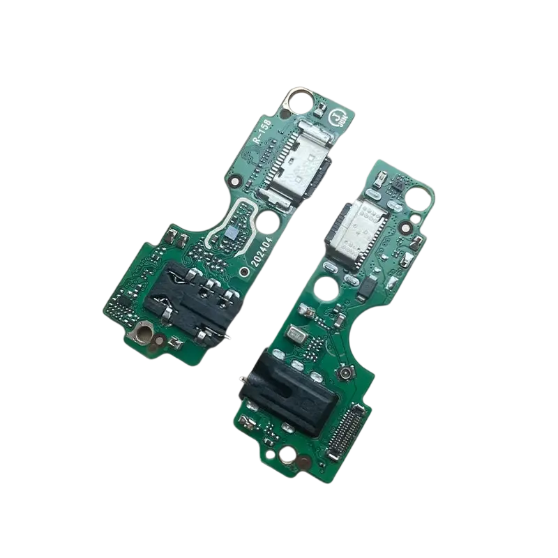 Green circuit boards with integrated usb charging dock ports and black plastic components for tecno spark 20 pro plus