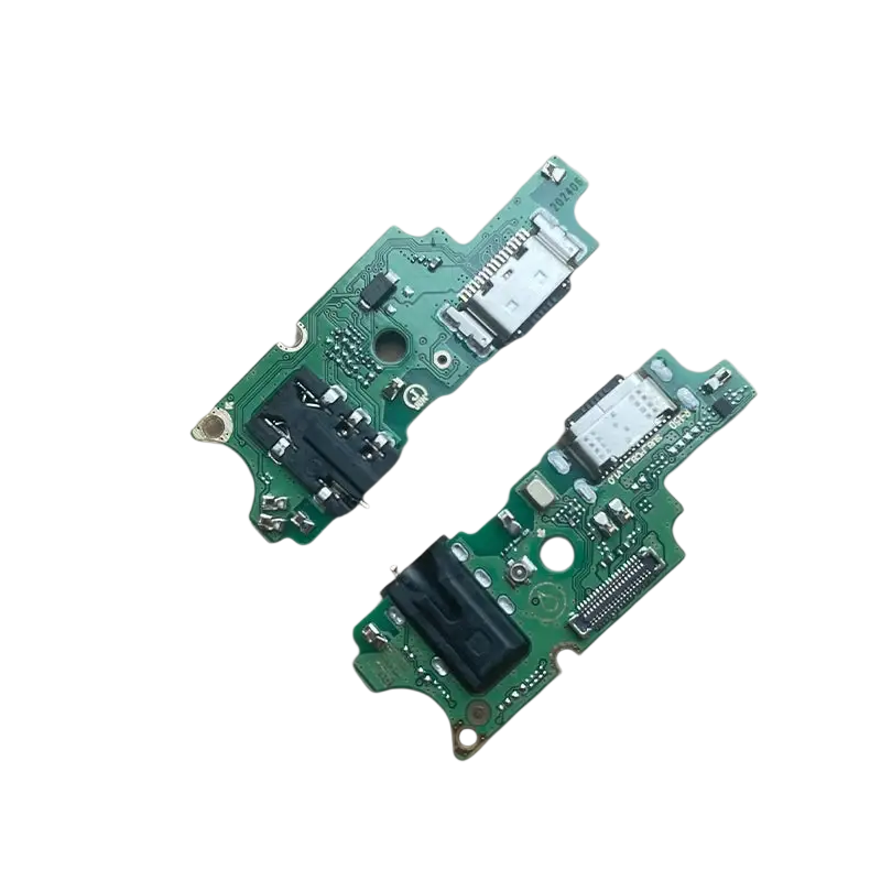 Green circuit boards with usb ports and black connectors for usb charging dock flex cable for tecno spark 20 pro plus back side