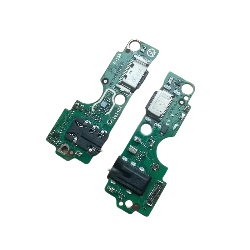 Green usb charging dock flex cable circuit board with usb ports and black connectors for tecno spark 20 pro plus