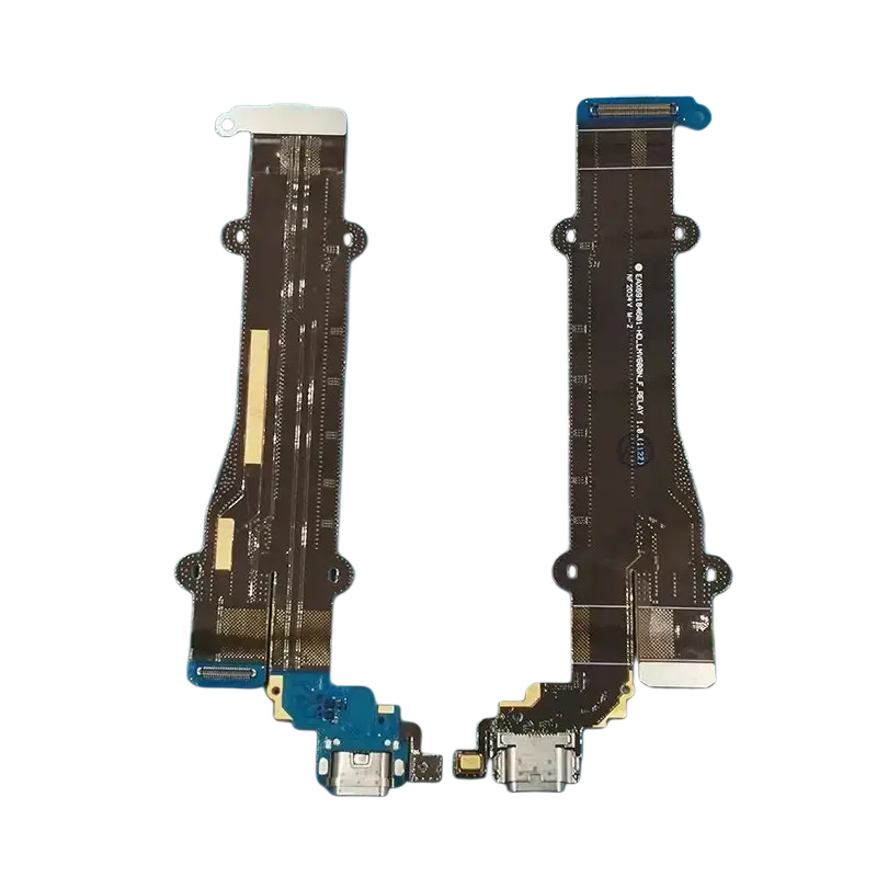 Black flexible usb charging flex cable with blue edges and silver usb-c connectors for lg v60 thinq lmv600ea