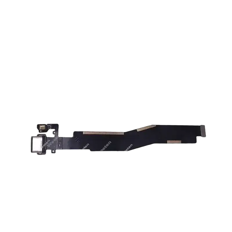 Black usb charging flex cable for oneplus 2 with metallic connectors and printed text for charging flex cable use