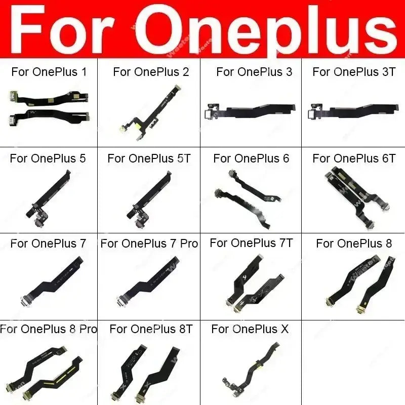 Black flexible usb charging flex cable with metallic connectors for Oneplus 2 replacement charging flex cable