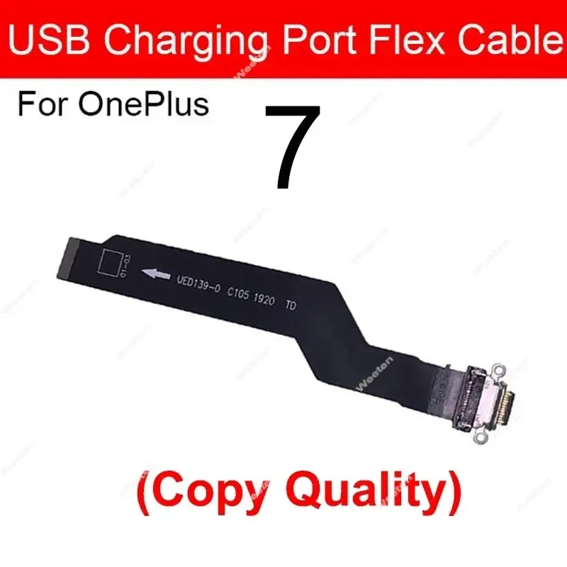 Black flexible usb charging flex cable for oneplus 7 designed for efficient usb charging in oneplus series devices