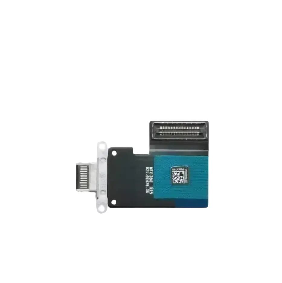 Black and teal usb charging ipad pro port connector flex cable with white plastic housing for tracking information use