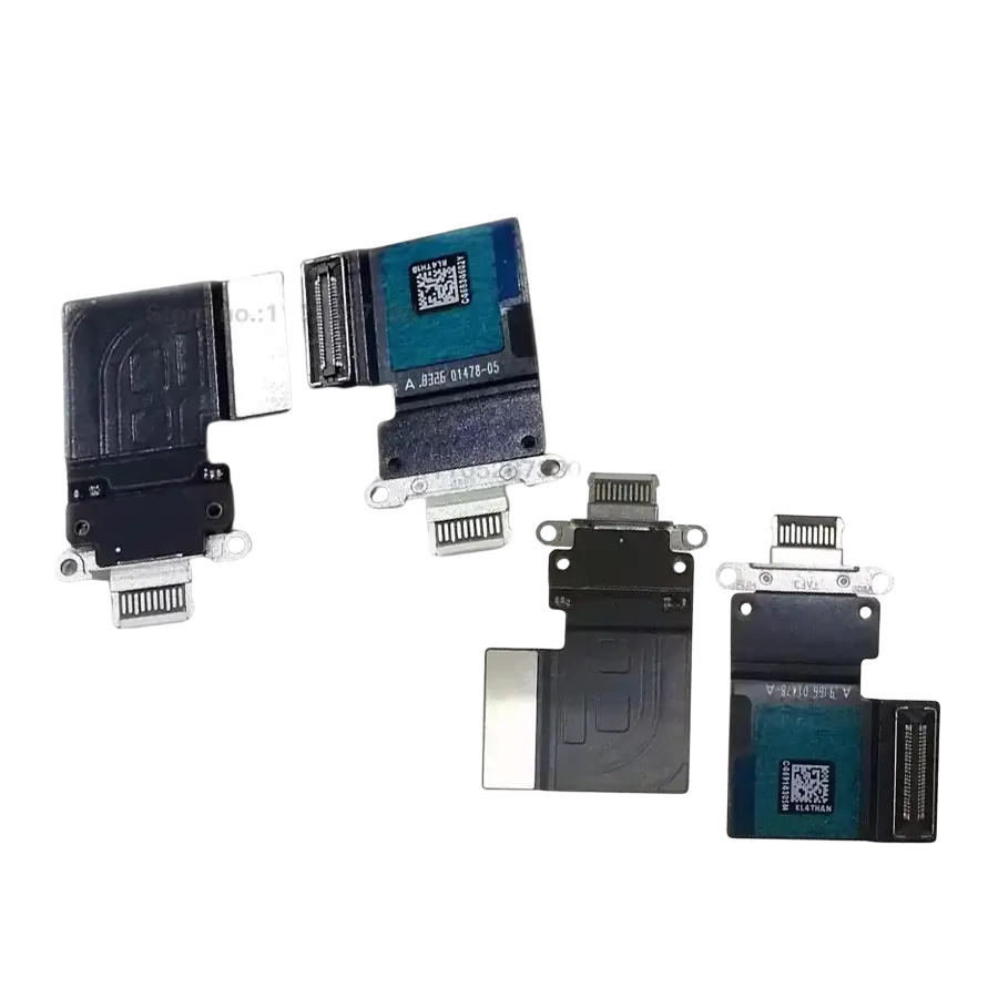 Black and teal flexible usb charging port connector flex cable with metallic connectors for ipad pro 3rd gen replacement