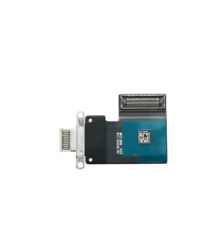 Blue and black usb charging ipad pro port connector flex cable with metallic contacts for secure tracking information transfer