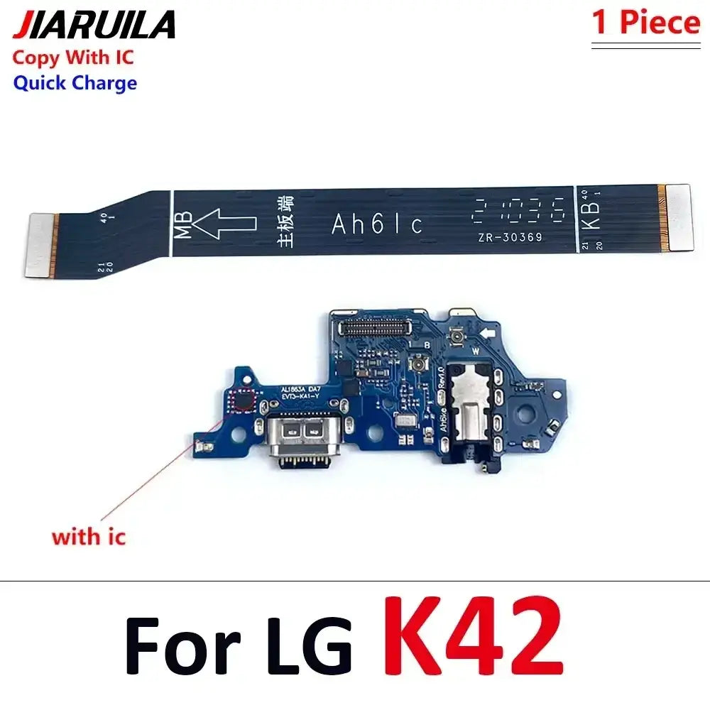 Blue circuit board flex cable with usb-c charging port for lg k42 compatible with k51s models