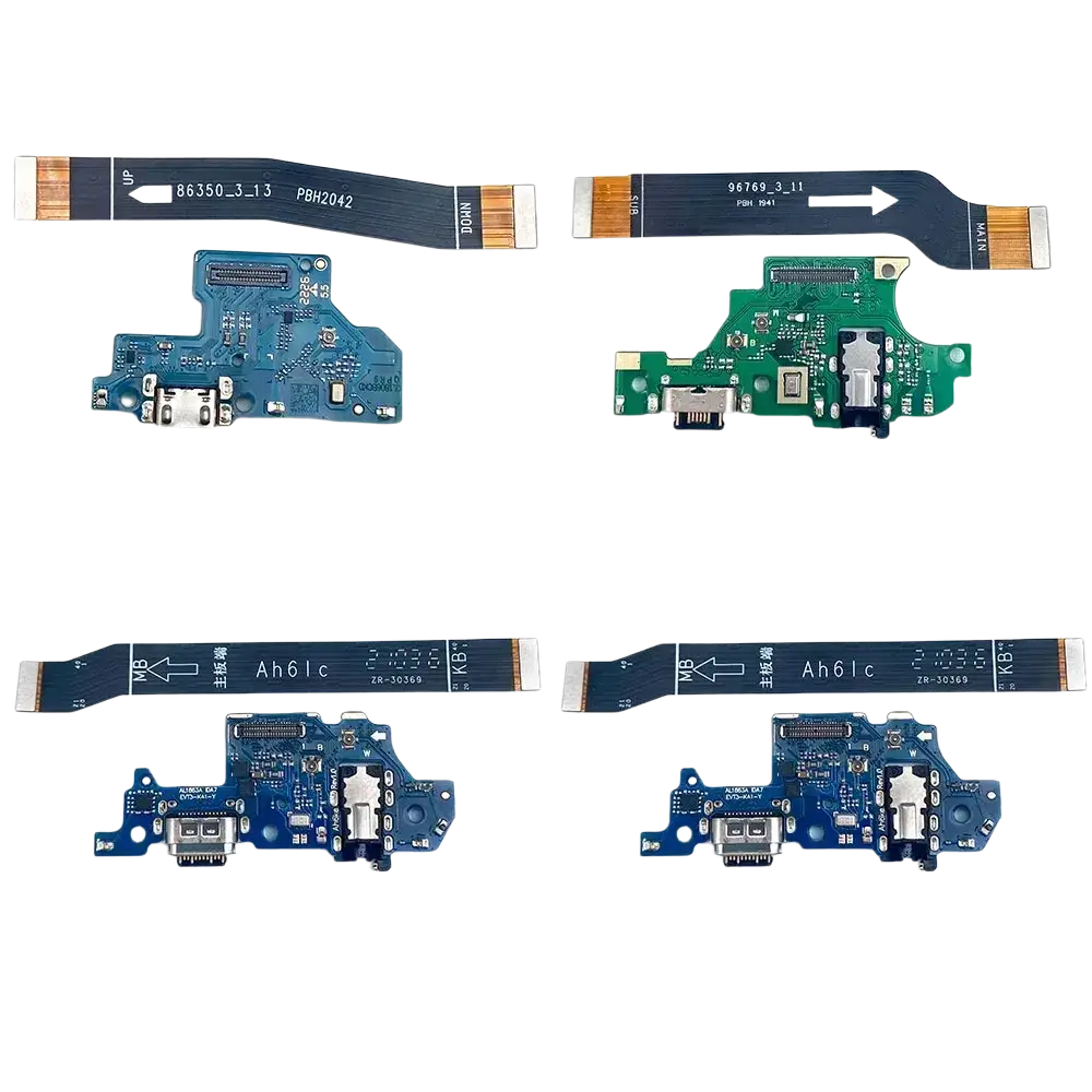Blue and green printed circuit board flex cables with usb charging port for lg k51s and compatible models replacement dock connectors
