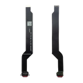 Black flexible usb charging port flex cable for Nothing Phone 1 with printed specifications on the connector usb charger ribbon