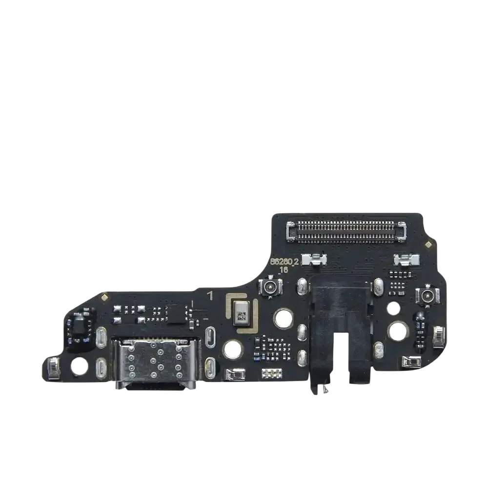 Black usb charging port flex cable board with usb-c connector and circuit components for oneplus nord device
