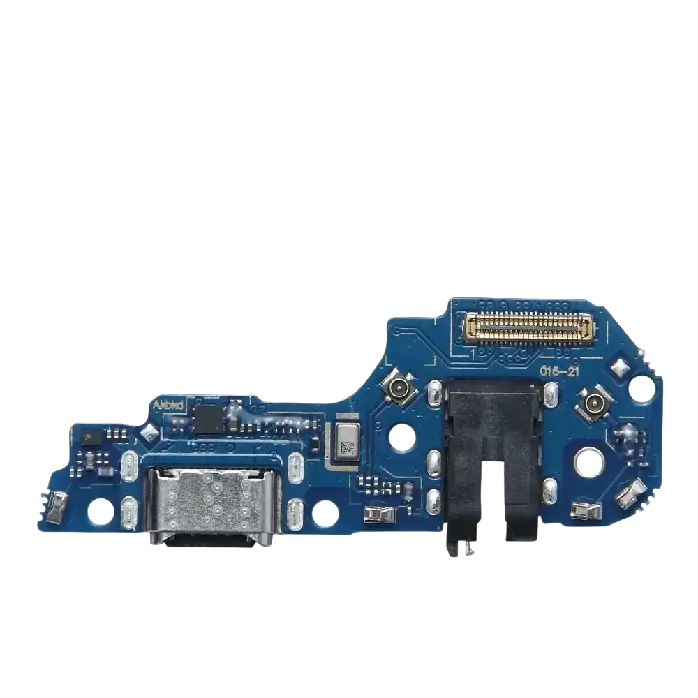 Blue circuit board flex cable with usb-c charging port and gold-colored connector for Oneplus Nord board flex