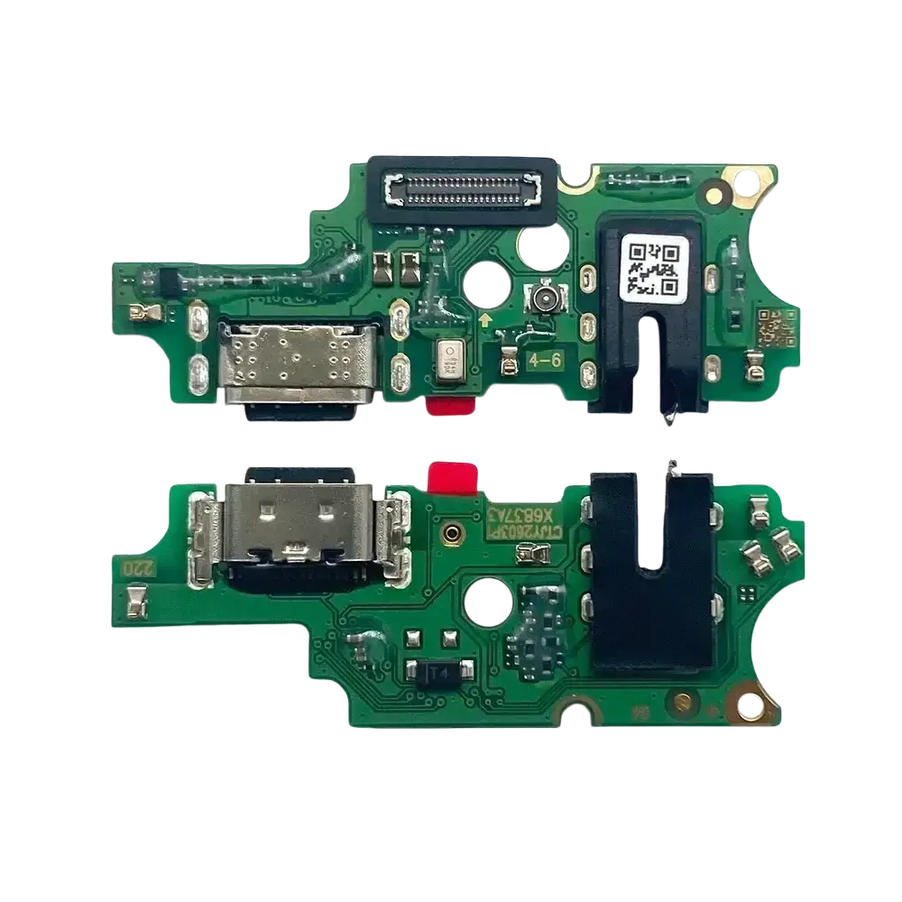 Green circuit board with usb-c charging port and electronic components for usb charging 20c bg7 spark flex cable