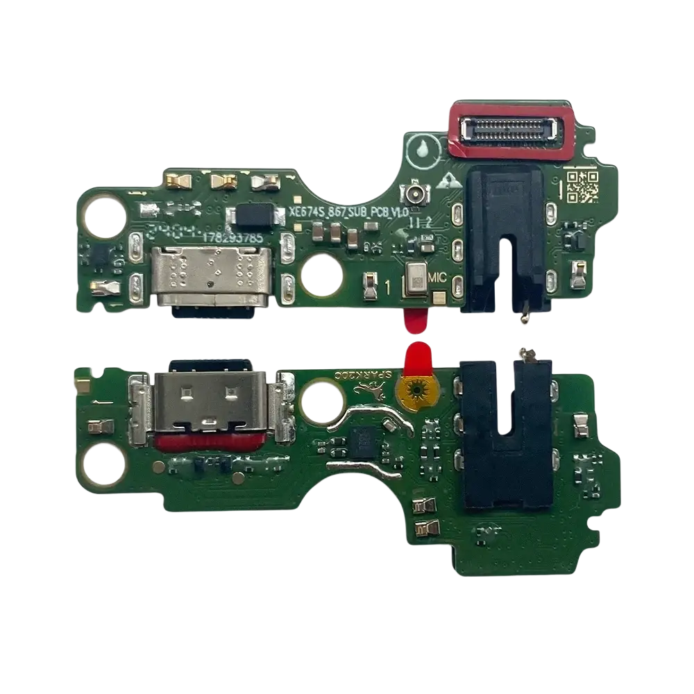 Green circuit board usb charging port flex cable with quick charge ics for tecno 20c bg7 spark pro smartphone replacement