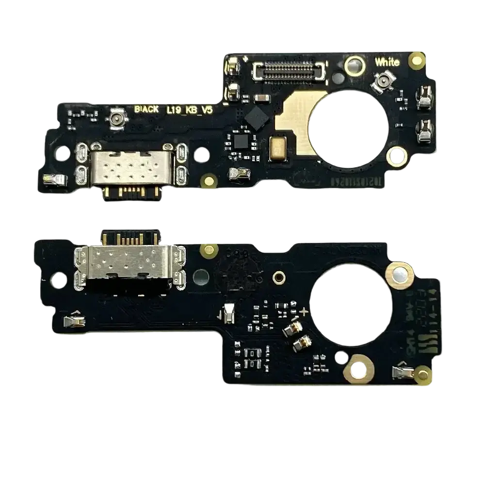 Black circuit board usb charging port flex cable with silver usb-c and gold connectors for Xiaomi Redmi protection time
