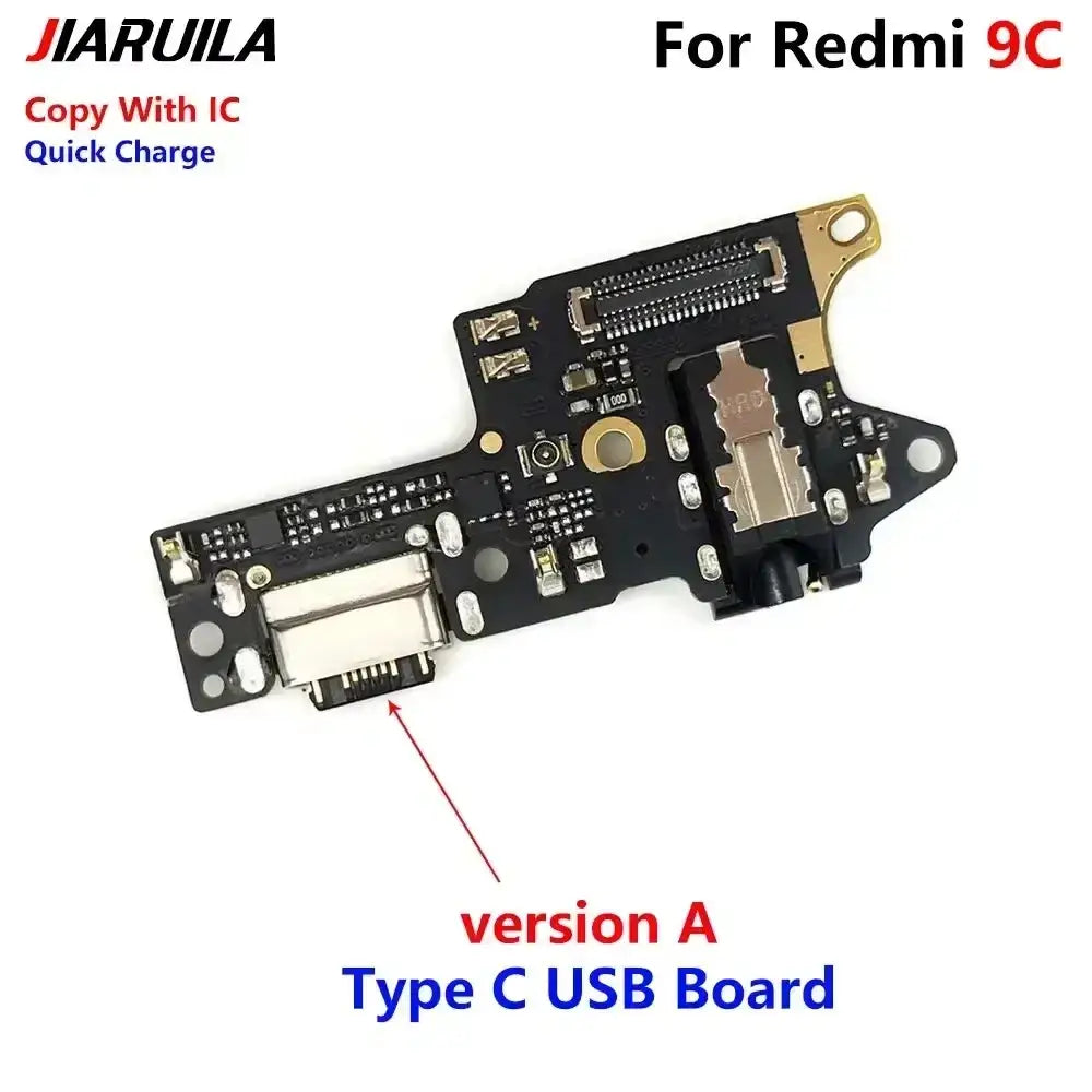 Black usb charging port flex cable with gold connectors for Xiaomi Redmi 9c version a ensuring protection time