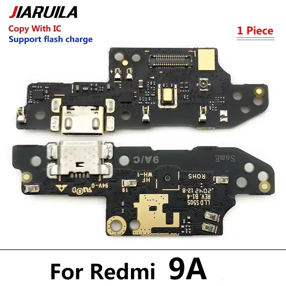 Black and gold usb charging port flex cable for Xiaomi Redmi 9a with china post shipping and protection time details