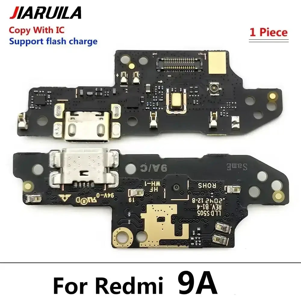 Black and gold usb charging port flex cable for xiaomi redmi 9a designed to enhance protection time and durability
