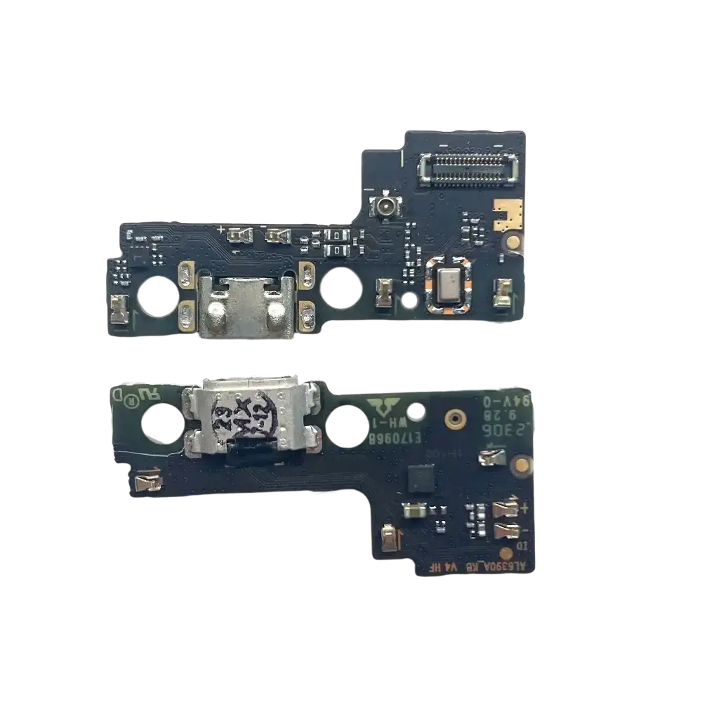 Blue circuit board with silver usb charging port and components for xiaomi redmi usb charging flex cable with protection time