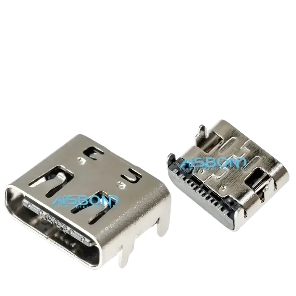 Silver-colored metal usb charging port usb type-c female connector with internal contact pins for ps5 controller charging