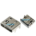 Silver-colored metal usb charging port usb type-c female connector with internal contact pins for ps5 controller charging