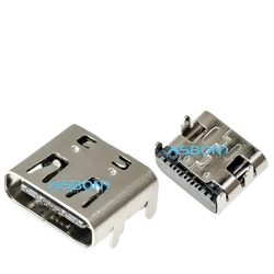 Silver-colored metal usb charging port usb type-c female connector with internal contact pins for ps5 controller charging