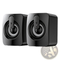 Usb computer speakers with led lights black glossy finish square design and integrated front handle for easy portability