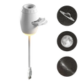 White usb galaxy projector light and night light with a sleek cylindrical body and detachable cap projecting celestial images