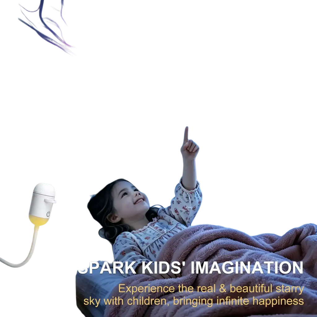 Usb galaxy projector light and night light white with flexible cord casting glowing jellyfish for bedtime entertainment