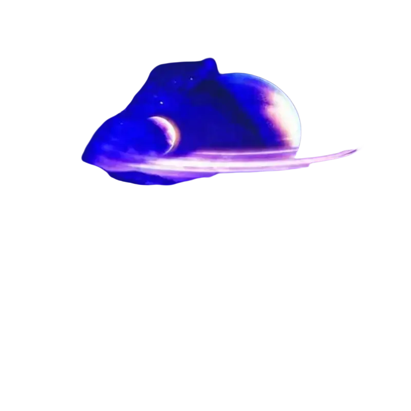 Usb galaxy projector with vibrant blue and purple cosmic ceiling mural featuring glowing planet and replaceable projection discs