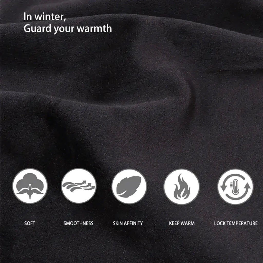 Black fleece fabric of usb heated winter gloves for women with soft plush texture designed for warmth and comfort