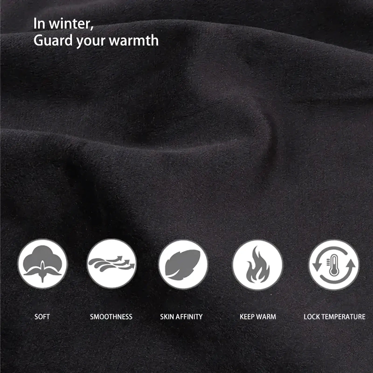 Black fleece fabric of usb heated winter gloves for women with soft plush texture designed for warmth and comfort