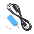 Blue cylindrical usb mini electric drill main unit with usb cable and switch for resin jewelry crafting