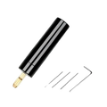 Black cylindrical usb mini electric drill bit holder with gold metal tip and matching accessories for resin and wood crafts