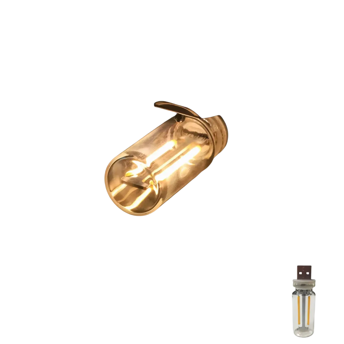 Usb night light glass led bulb with warm-toned vintage filament design for color changing atmosphere light