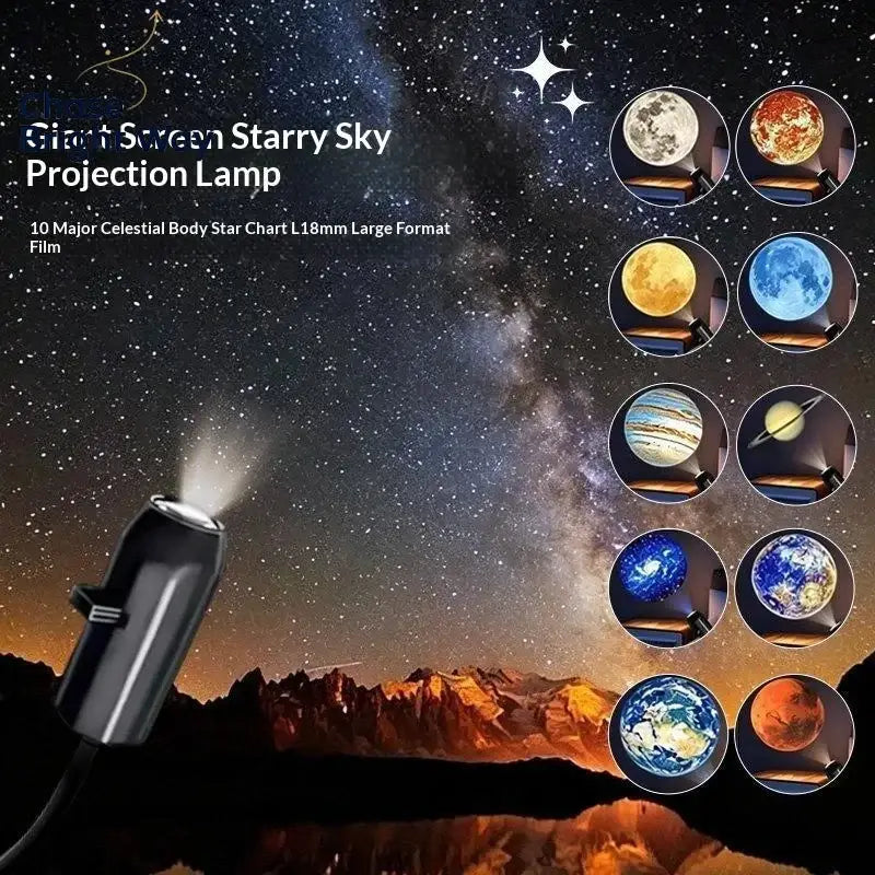 Black cylindrical usb star galaxy projection lamp with metal gooseneck matte finish night light with usb power