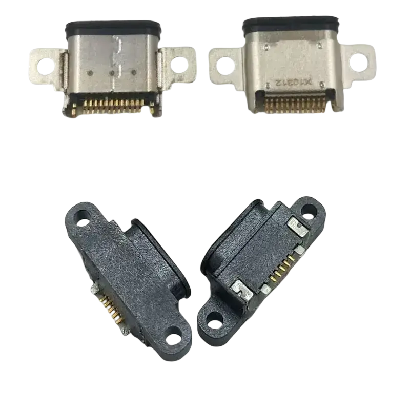 Silver and black usb type c charging port connectors with gold-plated contacts for cat s41 and s62pro models