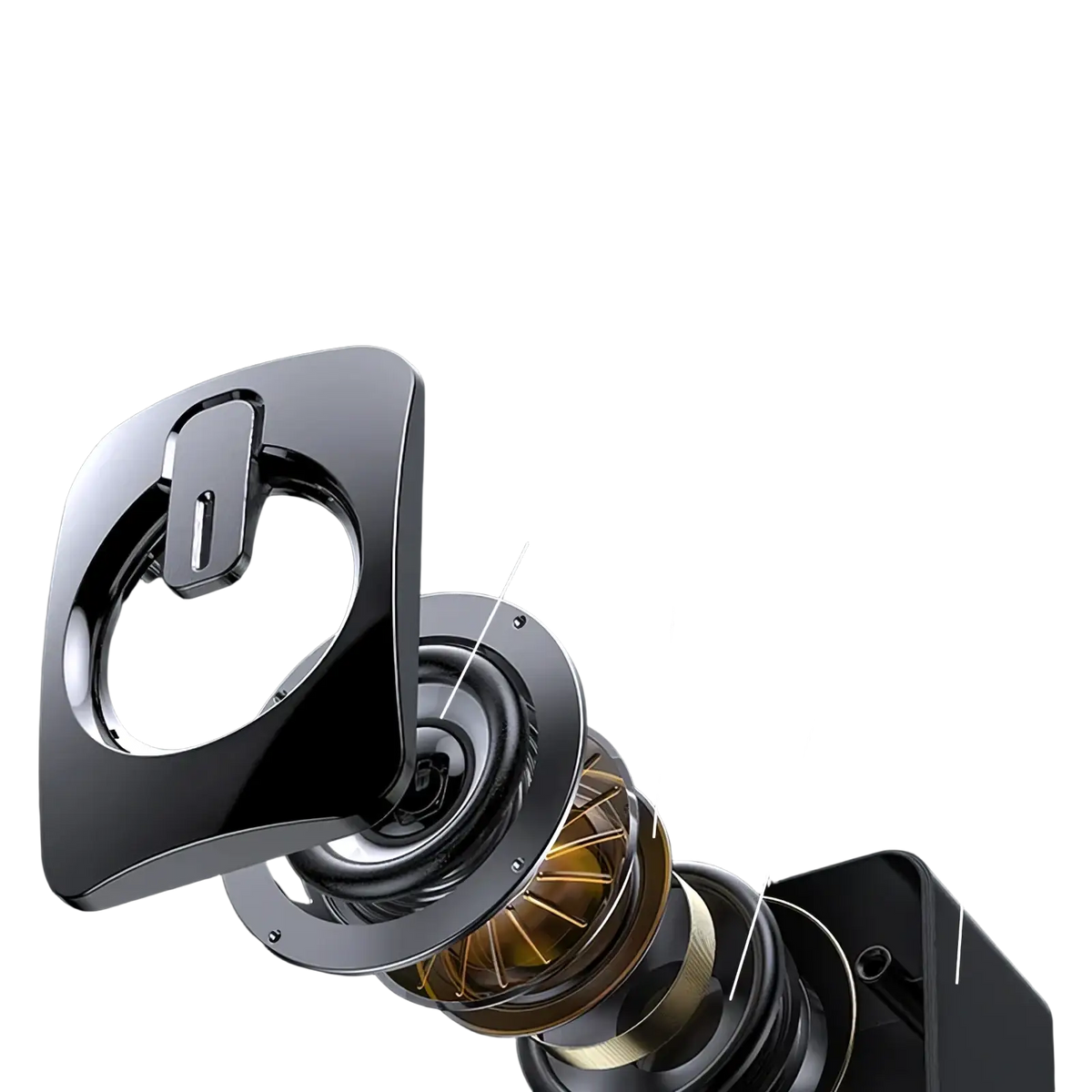 Black and gold usb wired computer speakers with rgb led lights featuring dual horns bass diaphragm and sealed metal cover
