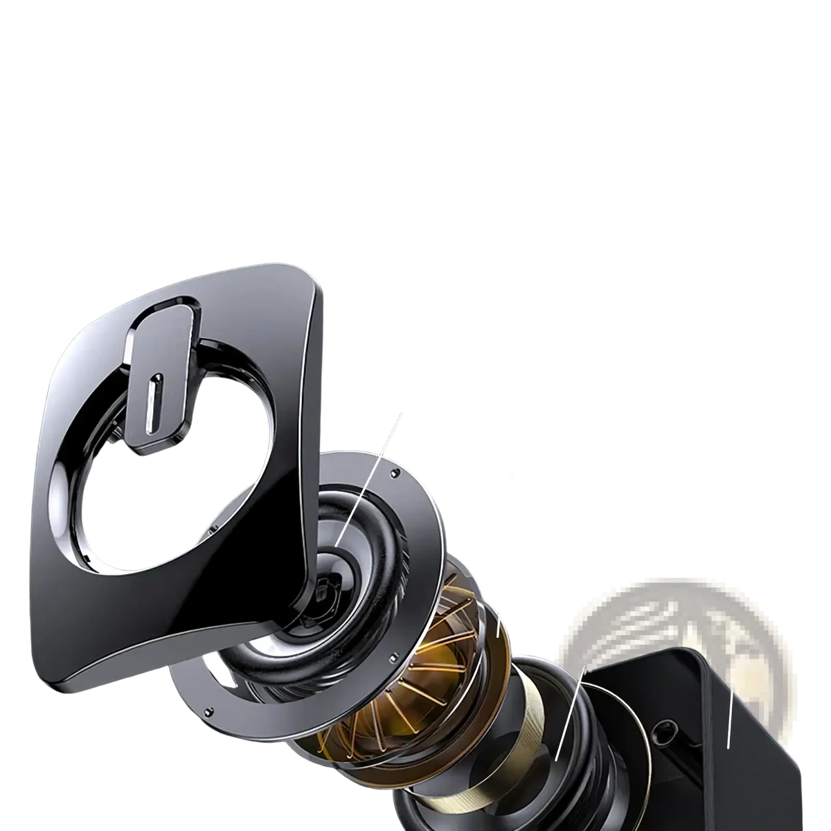 Black and gold usb wired computer speakers with rgb led lights featuring dual horns bass diaphragm and sealed metal cover