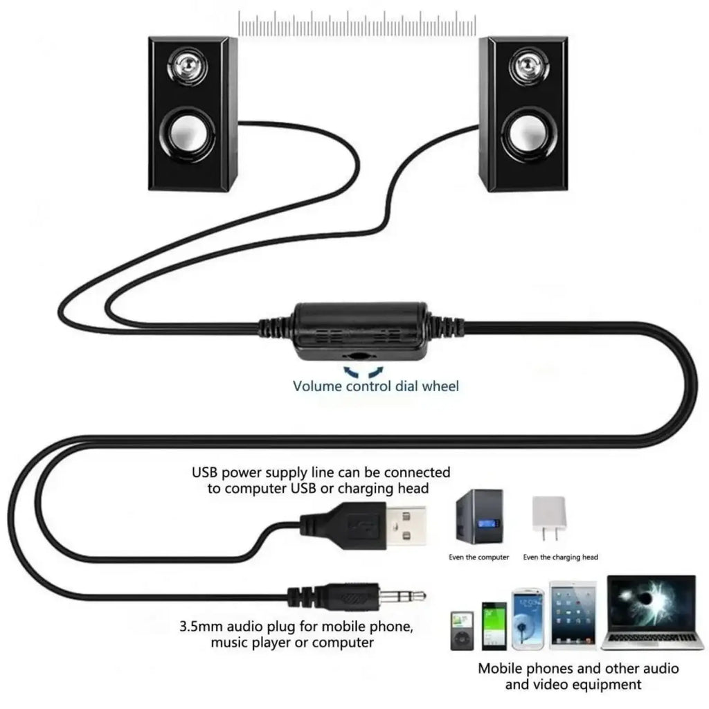 Black audio cable with volume control dial and usb power line for usb wooden computer speakers surround sound stereo