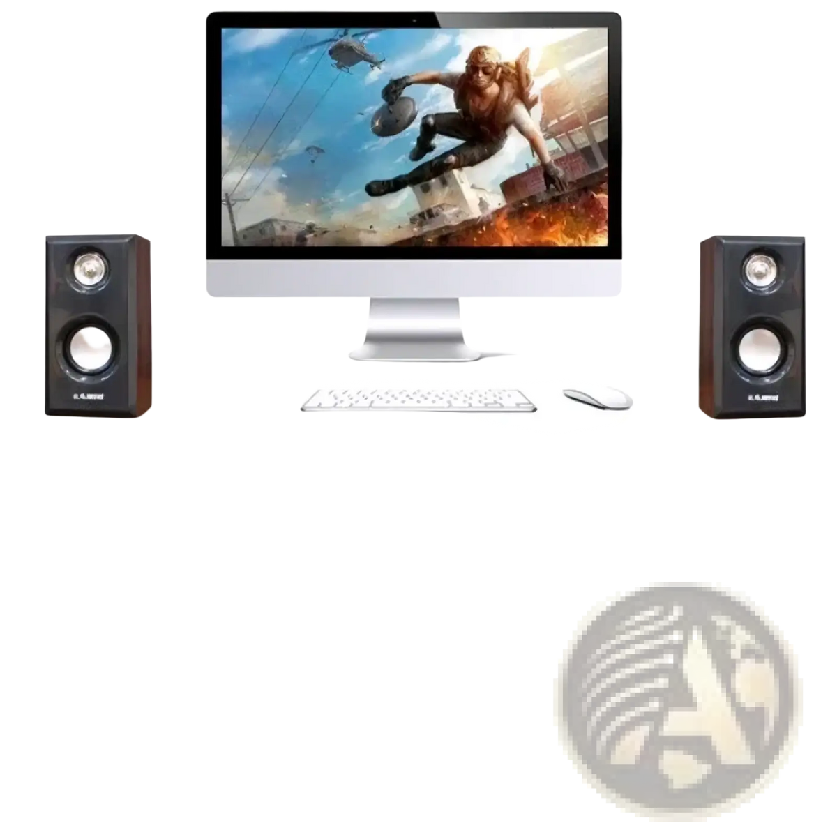 Black wooden usb computer speakers with silver tweeters and woofers in a sleek rectangular stereo design